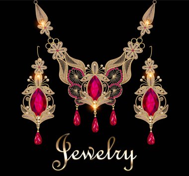 resimde kolye ve küpe, kadın elmas düğün