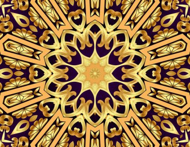 altın desen ve vintage tasarım ele ile illüstrasyon arka plan