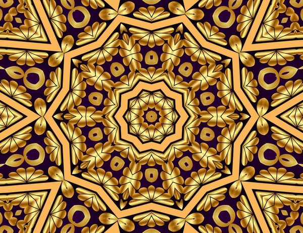 Illustration background with gold pattern and vintage design ele — Stock Photo, Image
