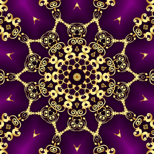 Illustratie frame met gouden patroon — Stockfoto