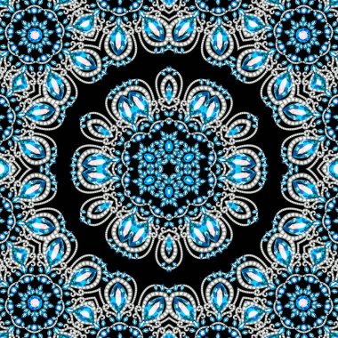 Mandala broş mücevherleri, tasarım elementi. Geometrik vintage ornam