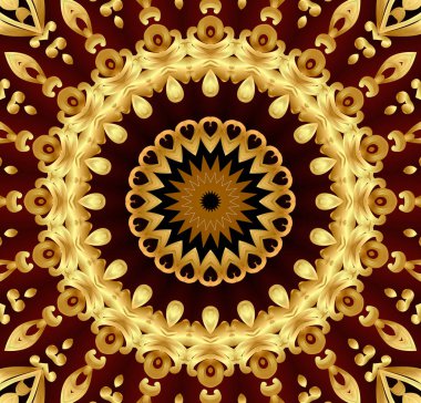  Arka plan çerçeve gold(en) desen ile kırmızı