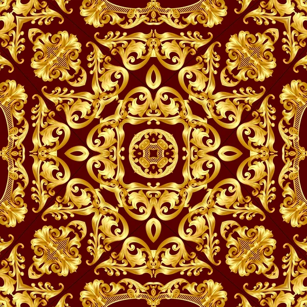 Bruine naadloze textuur met goud (en) patroon — Stockfoto