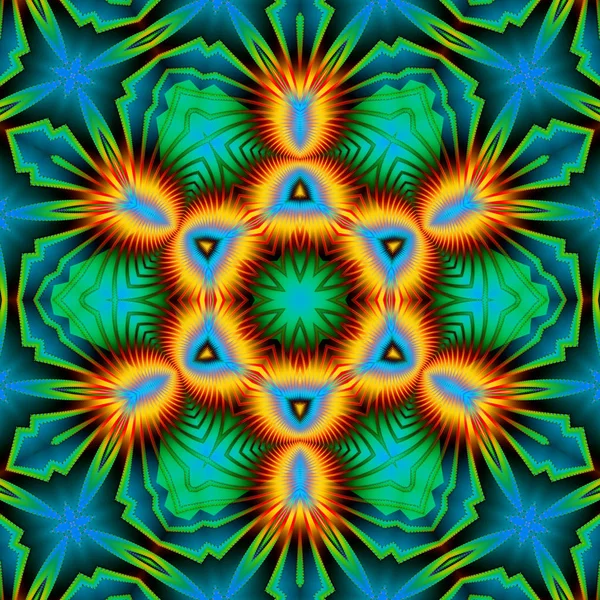 Kleurrijke fractal bloemmotief, digitale kunst — Stockfoto