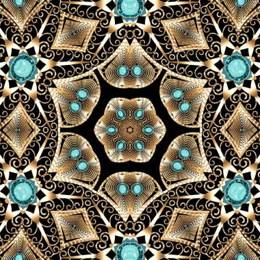 Mandala broş mücevherleri, tasarım elementi. Geometrik vintage ornam