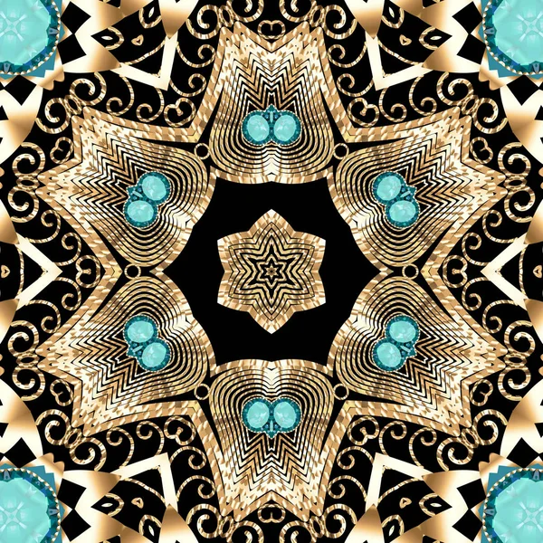 Mandala broş mücevherleri, tasarım elementi. Geometrik vintage ornam