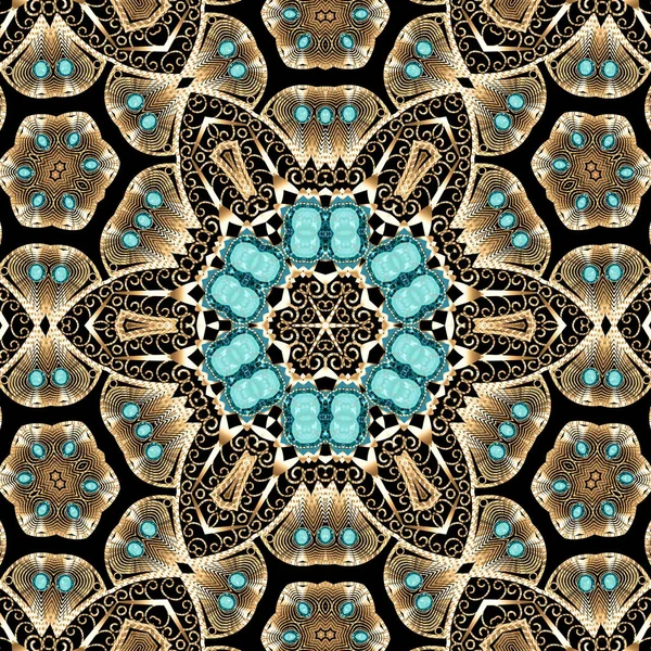 Schmuck aus Mandala-Brosche, Designelement. Geometrisches Vintage-Ornam — Stockfoto