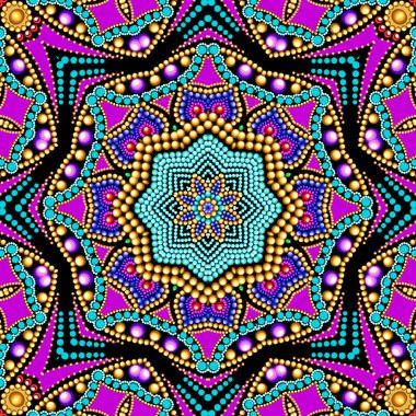 boncuk illüstrasyon arka plan dekoratif dairesel süs bir