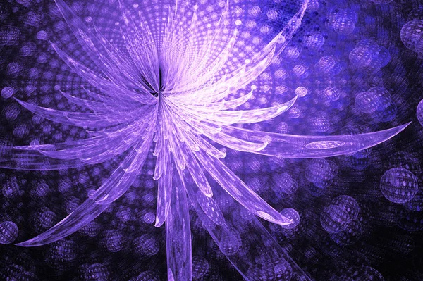 Illustration einer fraktalen Glasblume auf fliederfarbenem Hintergrund — Stockfoto