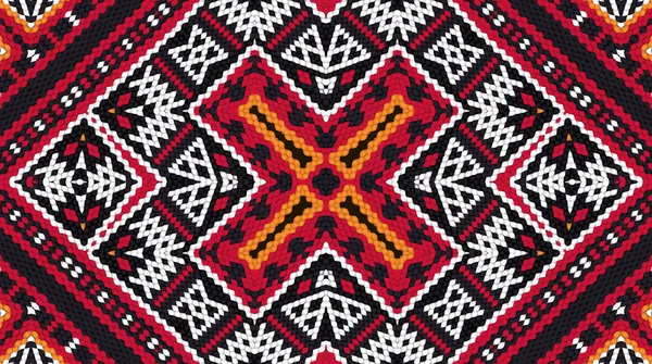 伝統的な民族の幾何学を持つカラフルなモザイクオリエンタルキリルグ — ストック写真