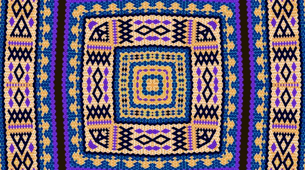 Цветной мозаичный восточный килимовый ковер с традиционным фольклорным геометром — стоковое фото