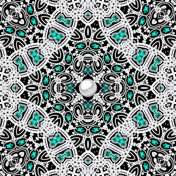 Spilla Mandala gioiello, elemento di design. Ornamento geometrico vintage — Foto Stock