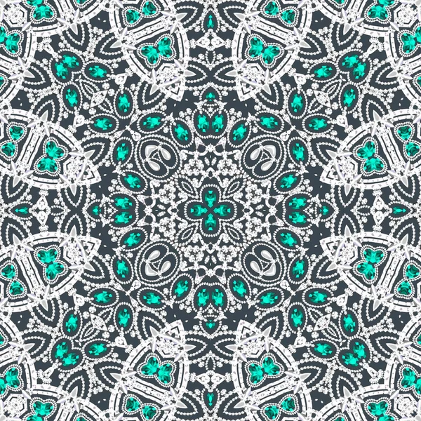 Mandala brosch smycken, designelement. Geometriskt årgångsnamn — Stockfoto