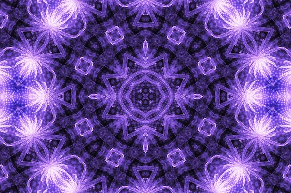 Ilustración de una flor de vidrio fractal sobre un fondo lila ingenio — Foto de Stock