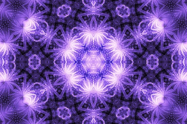 Illustration of a fractal glass flower on a lilac background wit — Stock Photo, Image