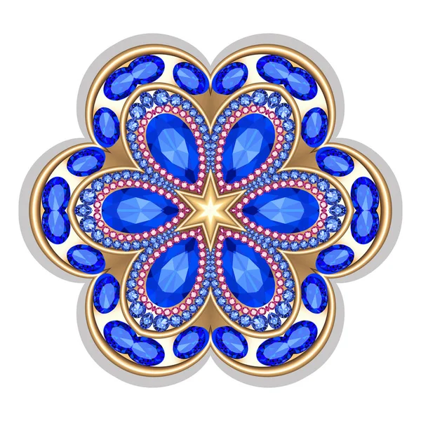 Geometrische vintage ornamentalen Hintergrund mit Edelsteinen. — Stockfoto