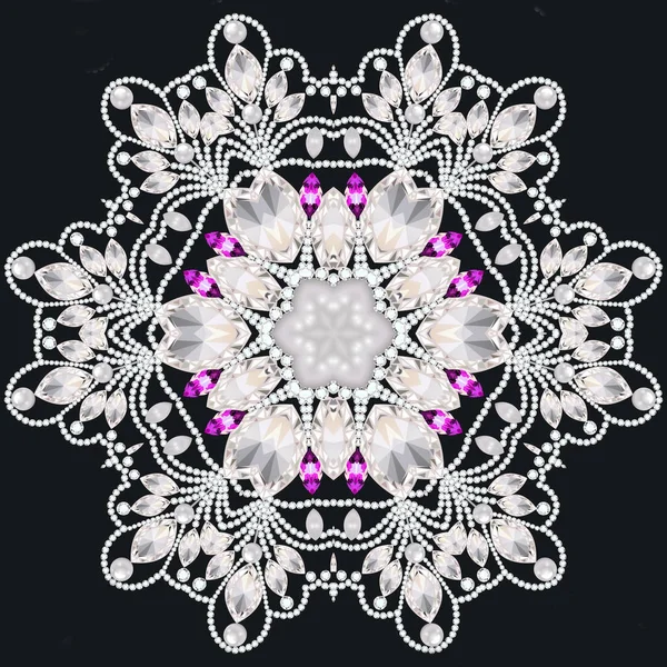 Mandala broche sieraden, design element. Geometrische vintage ornam — Stockfoto