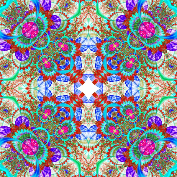 Colorful fractal floral pattern, digital artwork for creative gr — Stock Photo, Image
