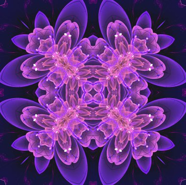 renkli fraktal çiçek desenli, yaratıcı gr için dijital sanat