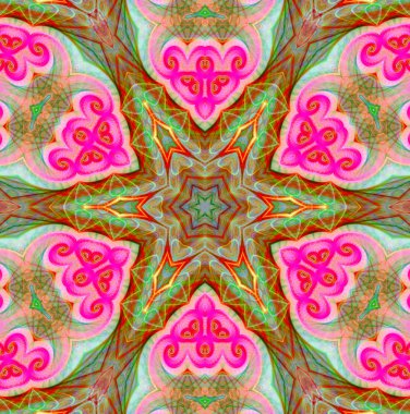 renkli fraktal çiçek desenli, yaratıcı gr için dijital sanat