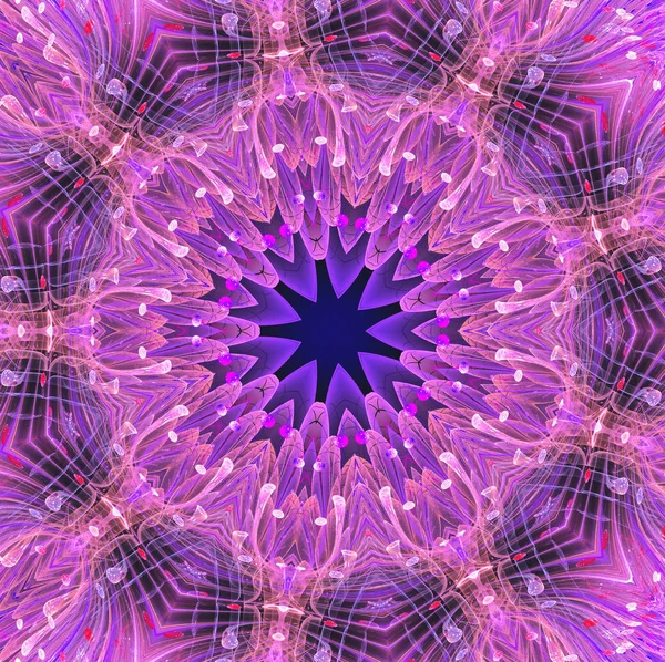 Motif floral fractal coloré, illustration numérique pour gr créatif — Photo