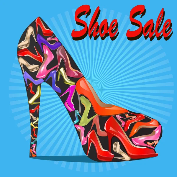 Illustration Shoes Texture Shoes Inscription Sale — Stock Vector