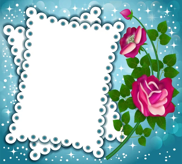 Illustration Fond Floral Magique Avec Des Étoiles Endroit Pour Texte — Image vectorielle