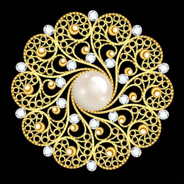 Broş takı, tasarım öğesi. Geometrik vintage süs arka plan.