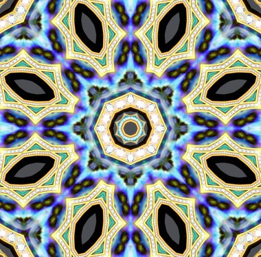 Mandala broş mücevherleri, tasarım elementi. Geometrik vintage ornam