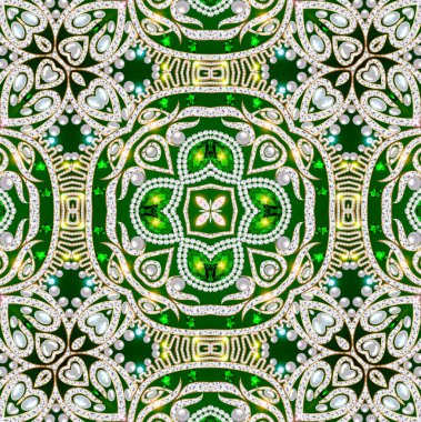 Mandala broş mücevherleri, tasarım elementi. Geometrik vintage ornam