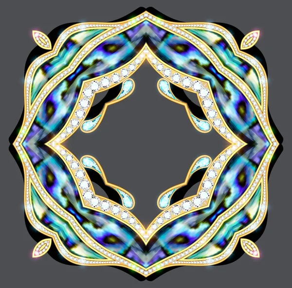 Mandala brooch jewelry, design element.  Geometric vintage ornam — Stock Photo, Image