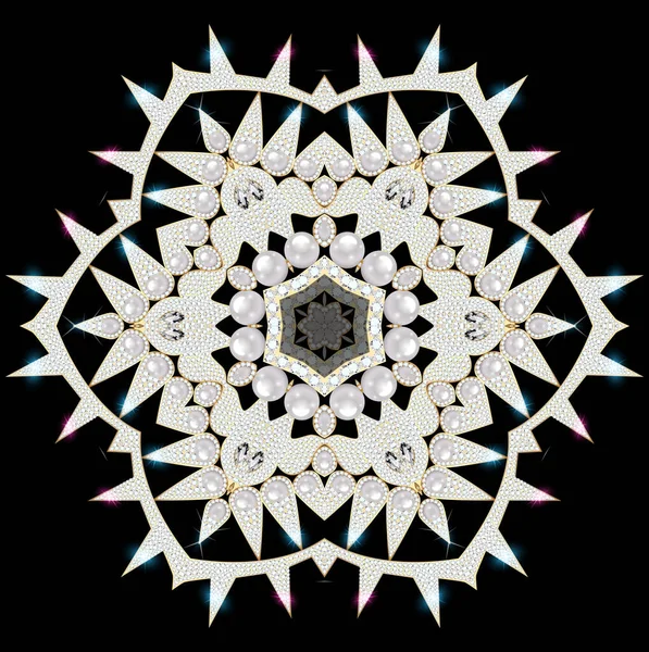 Mandala bross ékszerek, design elem. Geometrikus vintage ornam — Stock Fotó