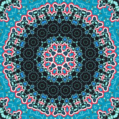 Mandala broş mücevherleri, tasarım elementi. Geometrik vintage ornam