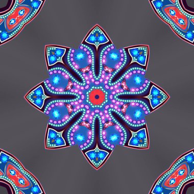 Mandala broş mücevherleri, tasarım elementi. Geometrik vintage ornam