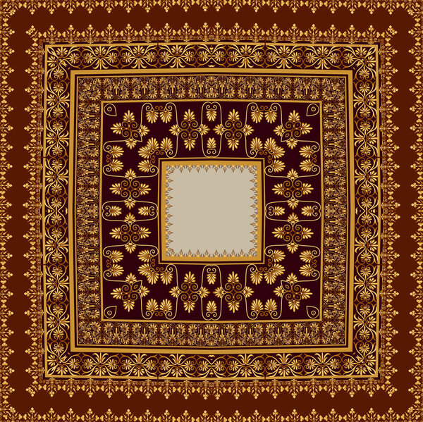 Illustration vintage background, elegant antiques, Victorian gol