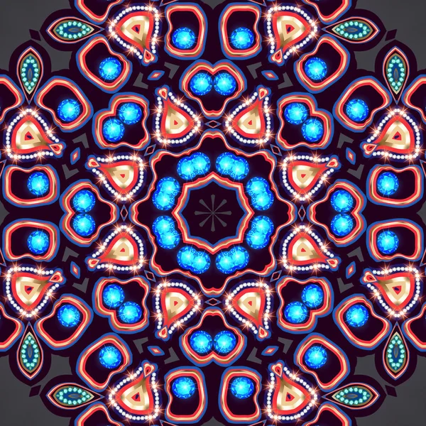 Mandala broszka biżuteria, element projektu. Geometryczne vintage ornam — Zdjęcie stockowe