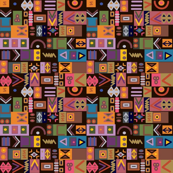 Illustration Motif Sans Couture Vintage Tribal Ethnic Ornament — Image vectorielle