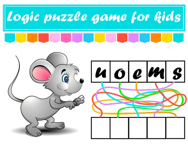 Logická Logická Puzzle Hra Učím Slova Pro Děti Najděte Skryté — Stockový vektor