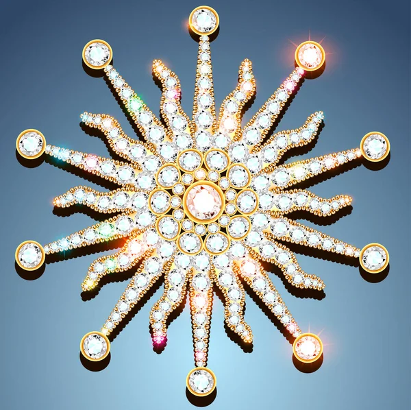 Mandala Broş Mücevherleri Tasarım Elementi Klasik Süslemeli Arkaplan — Stok Vektör