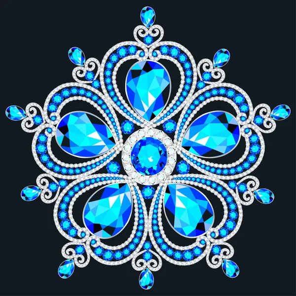 Schmuck Aus Mandala Brosche Designelement Ethnisches Mandala Mit Blütenmuster Und — Stockvektor