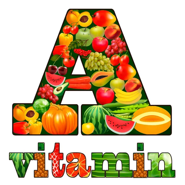 Illustration Herbal Products Vitamin Arranged Letter — Stock Vector