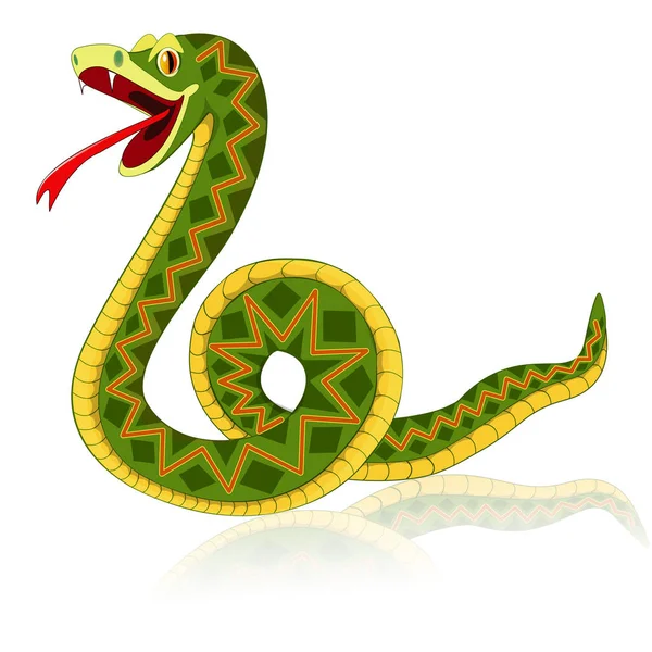 Ilustración Una Serpiente Brillante Con Reflejo Estilo Dibujos Animados — Archivo Imágenes Vectoriales