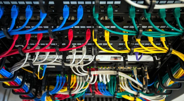 Almacenamiento Datos Cables Servidor —  Fotos de Stock