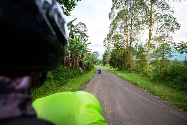 Moto Adventures Riding Motorcycle Asia Left Hand Traffic — Stock Photo, Image