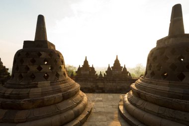 Borobudur, Java, Endonezya, Budist stupas şafak