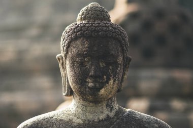 Taş Buda kafa Borobudur Tapınağı Java Endonezya, tasarım için duvar kağıdı