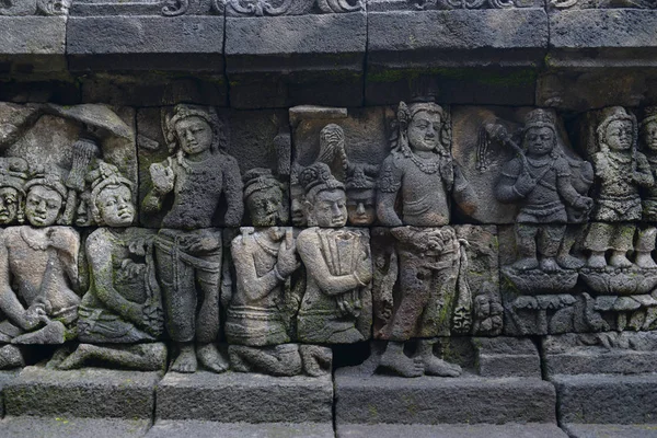 Ozdoba Świątyni Borobudur Buddyzm Ściany Zabytkowej Architektury — Zdjęcie stockowe