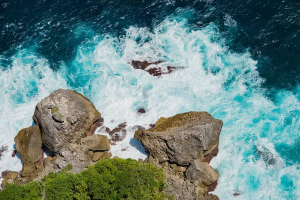 Oceaan Cliff Zicht Boven Kust Water Zee — Stockfoto