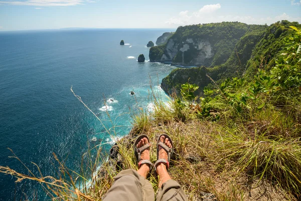 Landschaft Ozean Von Der Insel Nusa Penida Indonesien Der Nähe — Stockfoto