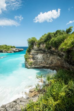 Pelerin okyanusun Endonezya, Nusa Penida tarafından güzel manzara